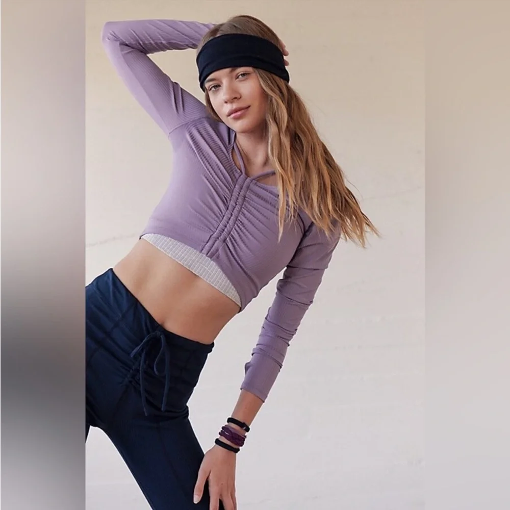 Free People Movement Hot Tip Layer Long Sleeve Crop